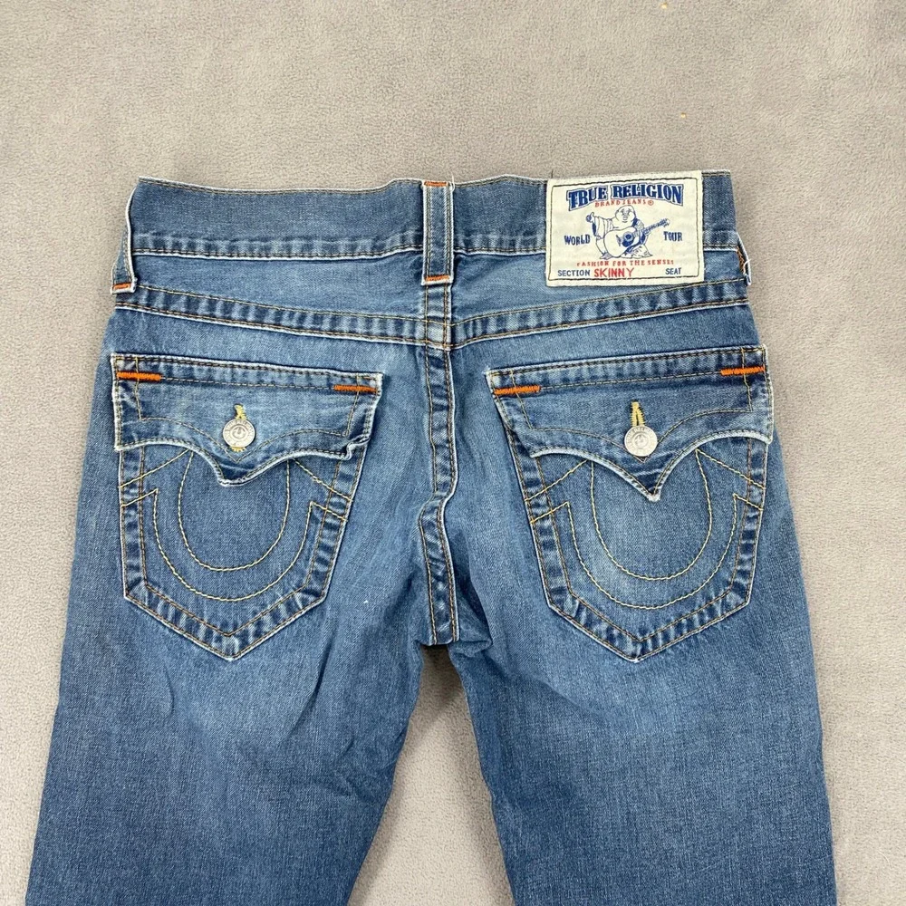 True Religion Skinny Section Mens Jeans Blue Cotton Denim Size 29 Made in Mexico